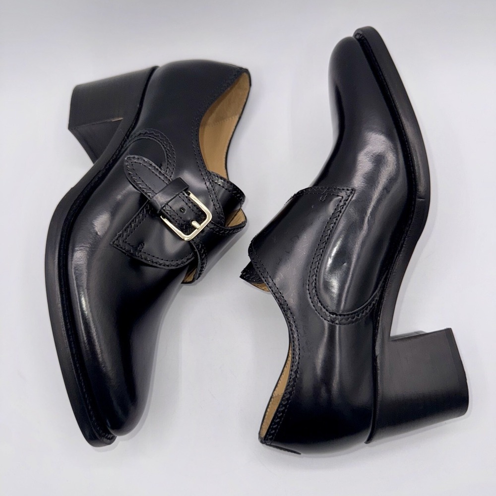 The Office Of Angela Scott Miss Brooke Heels Women's Size 7‎ EU 37 Black Leather - Picture 8 of 15